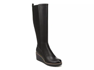 Soul Naturalizer Womens Adrian Knee High Wedge Boots Regular Wide Calf In Black