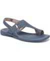 Soul Naturalizer Women's Freya Toe Loop Footbed Slingback Sandals In Blue Denim Embossed Faux Leather