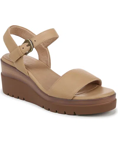 Soul Naturalizer Women's Graciela Round Open Toe Wedge Sandals In Birch Tan Faux Leather