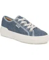 Soul Naturalizer Women's Iliana Lace Up Platform Sneakers In Blue Denim Embossed Faux Leather