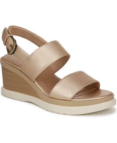 Soul Naturalizer Women's Livia Slingback Wedge Sandals In Gold Faux Leather