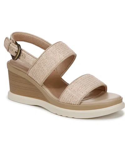 Soul Naturalizer Women's Livia Slingback Wedge Sandals In Light Natural Fabric