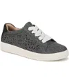Soul Naturalizer Neela Perforated Lace-up Sneaker In Black Denim Embossed Faux Leather