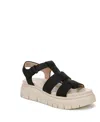 Soul Naturalizer Women's Pippa Lug Sole Fisherman Platform Sandals In Black Linen Texture Faux Leather