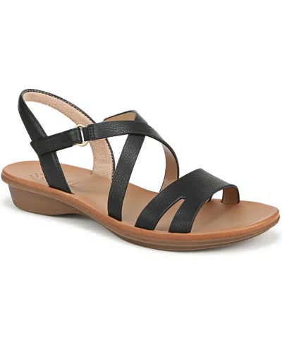 Soul Naturalizer Women's Shenna Strappy Flat Sandals In Black Faux Leather