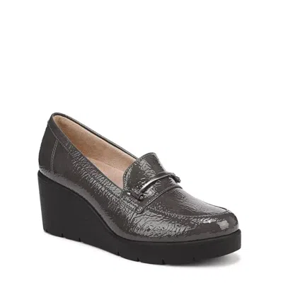 Soul Naturalizer Women's  Achieve Gray Patent Slip On Wedge Loafers Zogg2131 In Black