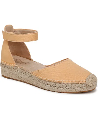 Soul Naturalizer Women's Wren Ankle-strap Wedge Espadrilles In Yellow Canvas