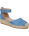 Soul Naturalizer Wren Ankle Strap Espadrille Platform Sandal In Linen Blue Microfiber