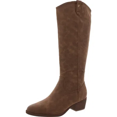 Soul Naturalizer Zoya Womens Laceless Faux Leather Cowboy, Western Boots In Brown