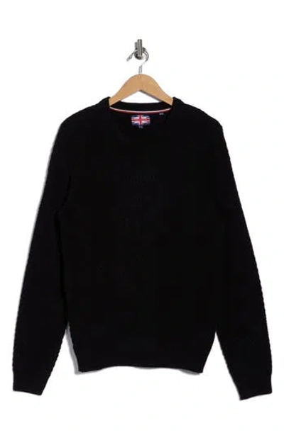 Soul Of London Cotton Crewneck Sweater In Black