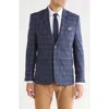 Soul Of London Fancy Plaid Blazer In Blue