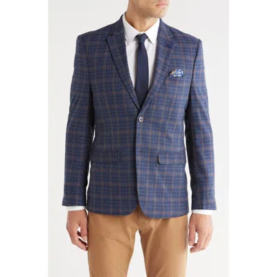 Soul Of London Fancy Plaid Blazer In Blue