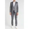 Soul Of London Fancy Two Button Slim Fit Suit In Gray