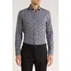 Soul Of London Floral Stretch Button-up Shirt In Gray