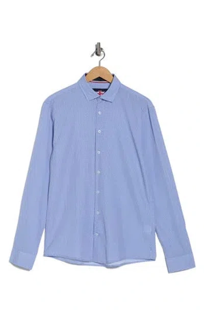 Soul Of London Geo Dot Stretch Sport Shirt In Blue