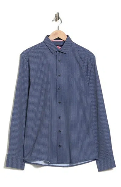 SOUL OF LONDON SOUL OF LONDON GEOMETRIC STRETCH BUTTON-UP SHIRT
