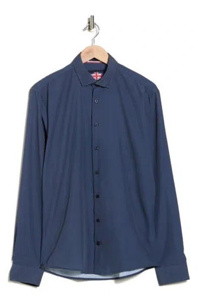 SOUL OF LONDON SOUL OF LONDON GEOMETRIC STRETCH BUTTON-UP SHIRT
