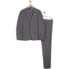 Soul Of London Light Grey Fancy Plaid Notch Lapel Suit In Light Grey/gris
