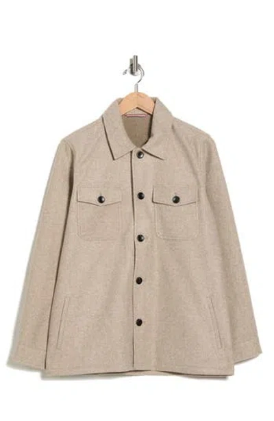 Soul Of London Melton Shirt Jacket In Brown