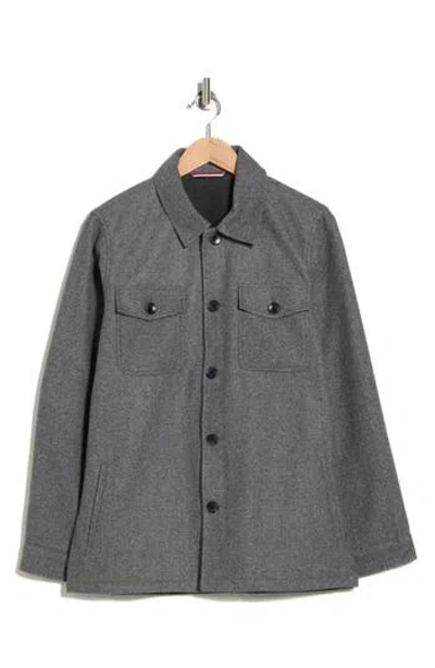 Soul Of London Melton Shirt Jacket In Gray