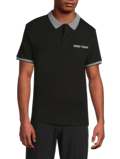 Soul Of London Men's Chevron Polo Shirt In Black