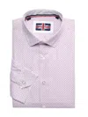 Soul Of London Men's Dotted Dress Shirt In Red Multi