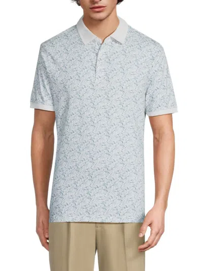 Soul Of London Men's Floral Print Cotton Polo Shirt