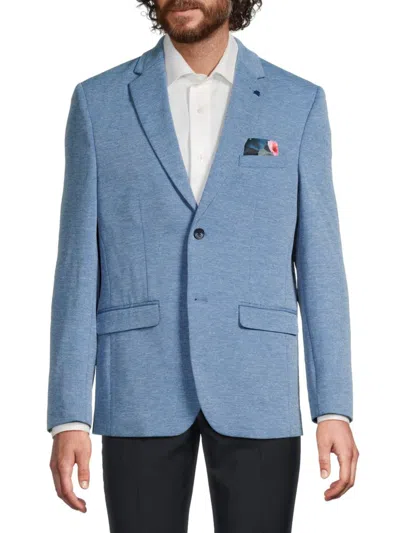Soul Of London Men's Logo Embroidered Textured Blazer