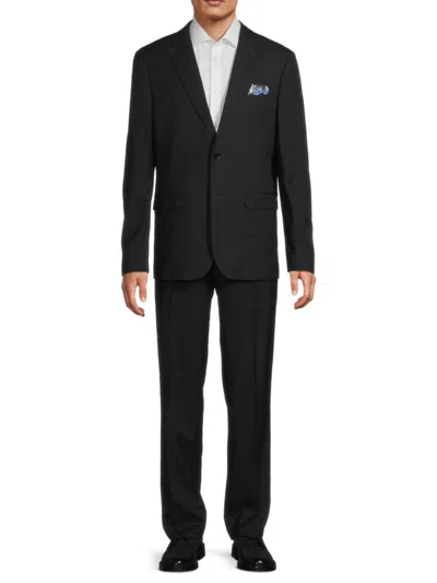 Soul Of London Men's Plaid Notch Lapel Suit In Navy Marine
