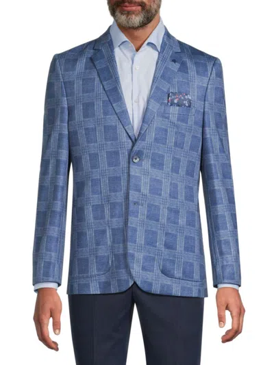 Soul Of London Men's Plaid Sport Coat In Blue