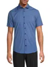 Soul Of London Men's Printed Short-sleeve Sport Shirt