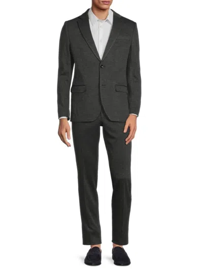 Soul Of London Men's Slim Fit Textured Suit In Black