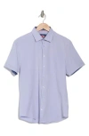 Soul Of London Microfiber Stretch Short Sleeve Button-down Shirt In Lilac/lilas