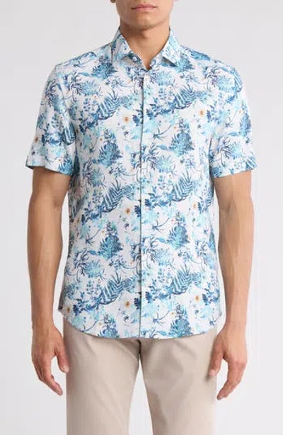 Soul Of London Short Sleeve Sport Shirt In Blue