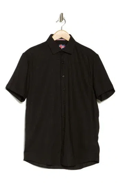 Soul Of London Short Sleeve Sport Shirt In Black/noir