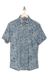 Soul Of London Short Sleeve Sport Shirt In Navy/marine