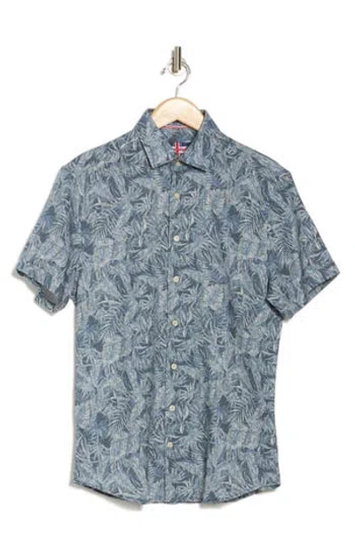 Soul Of London Short Sleeve Sport Shirt In Navy/marine