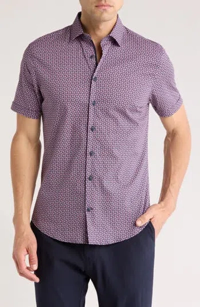 Soul Of London Short Sleeve Stretch Cotton Sport Shirt In Pink