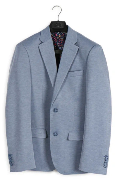 Soul Of London Solid Jersey Suit Jacket In Blue