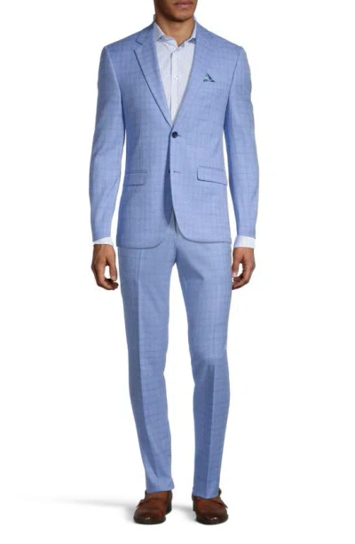 Soul Of London Soul Tonal Plaid Suit In Blue