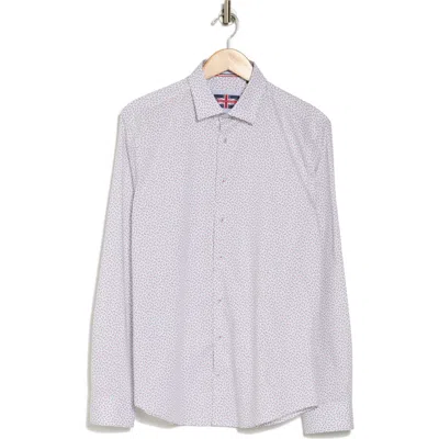 Soul Of London Stretch Cotton Button Up Shirt In Pink/rose