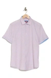 Soul Of London Stretch Short Sleeve Button-up Shirt In White/blanc
