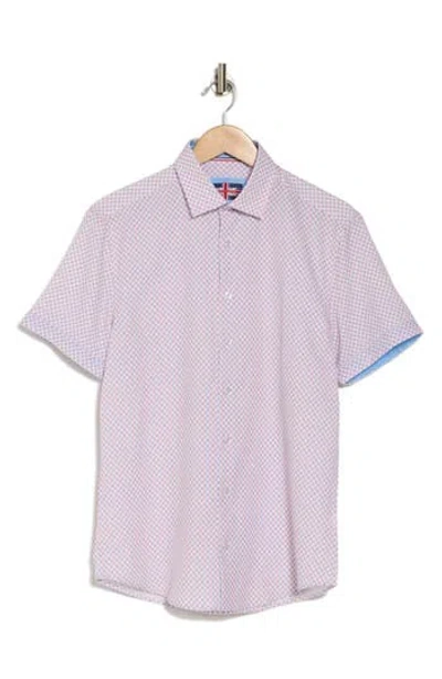 Soul Of London Stretch Short Sleeve Button-up Shirt In White/blanc