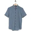 Soul Of London Stretch Sport Short Sleeve Button-up Shirt In Navy/marine