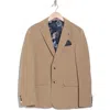 Soul Of London Textured Notch Lapel Double Button Blazer In Beige