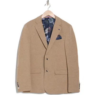 Soul Of London Textured Notch Lapel Double Button Blazer In Beige