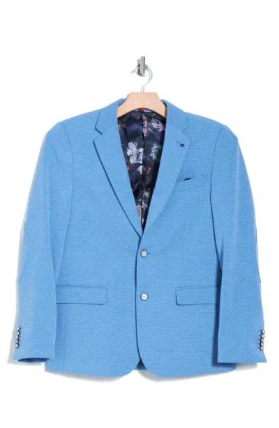 Soul Of London Textured Notch Lapel Double Button Blazer In Light Blue