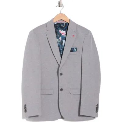 Soul Of London Textured Notch Lapel Double Button Blazer In Light Grey/gris Pale