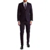 Soul Of London Two-piece Solid Two-button Stretch Woven Suit In Blue