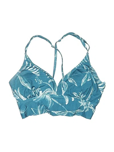 Pre-owned Soul Swimsuit Top Blue Tropical Pattern Swimwear